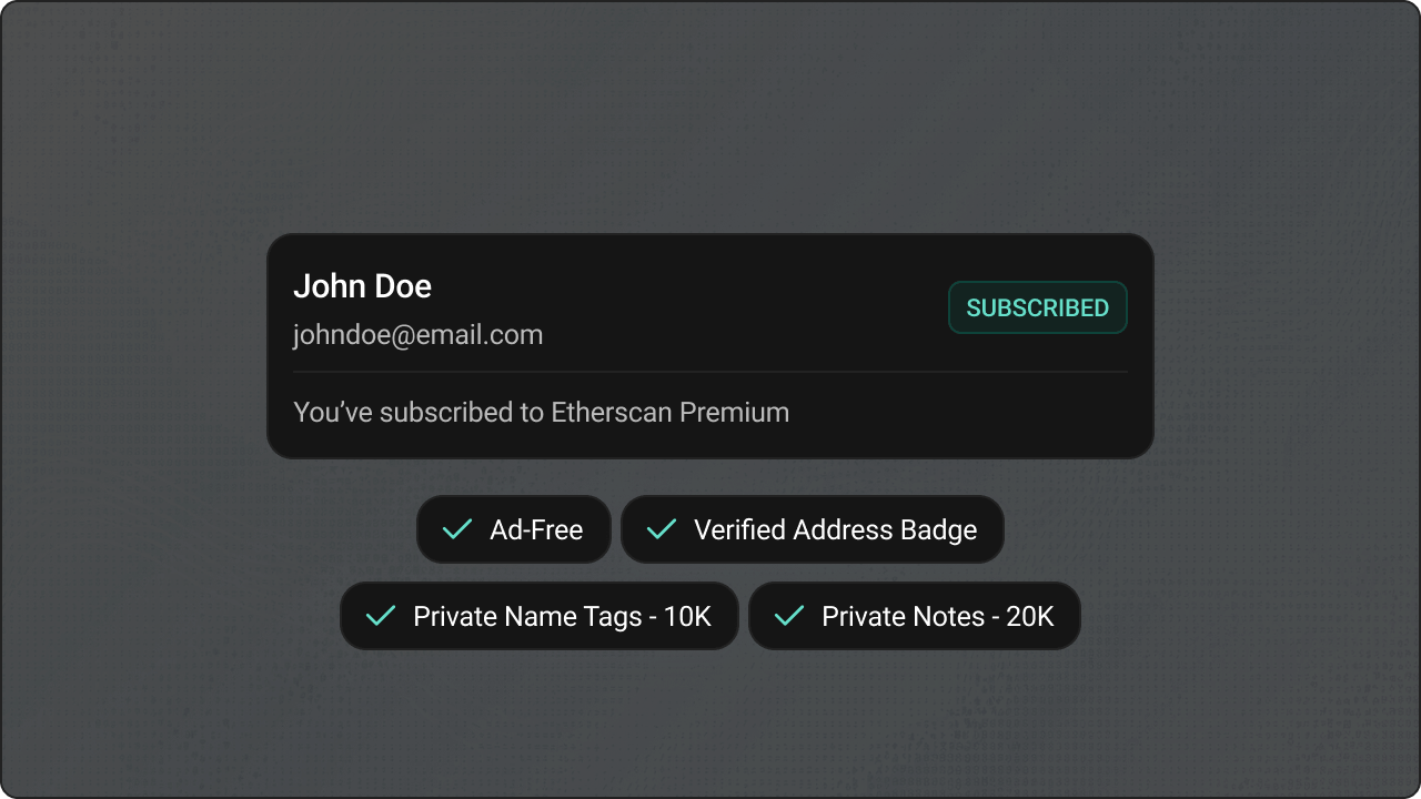 Etherscan Premium Page