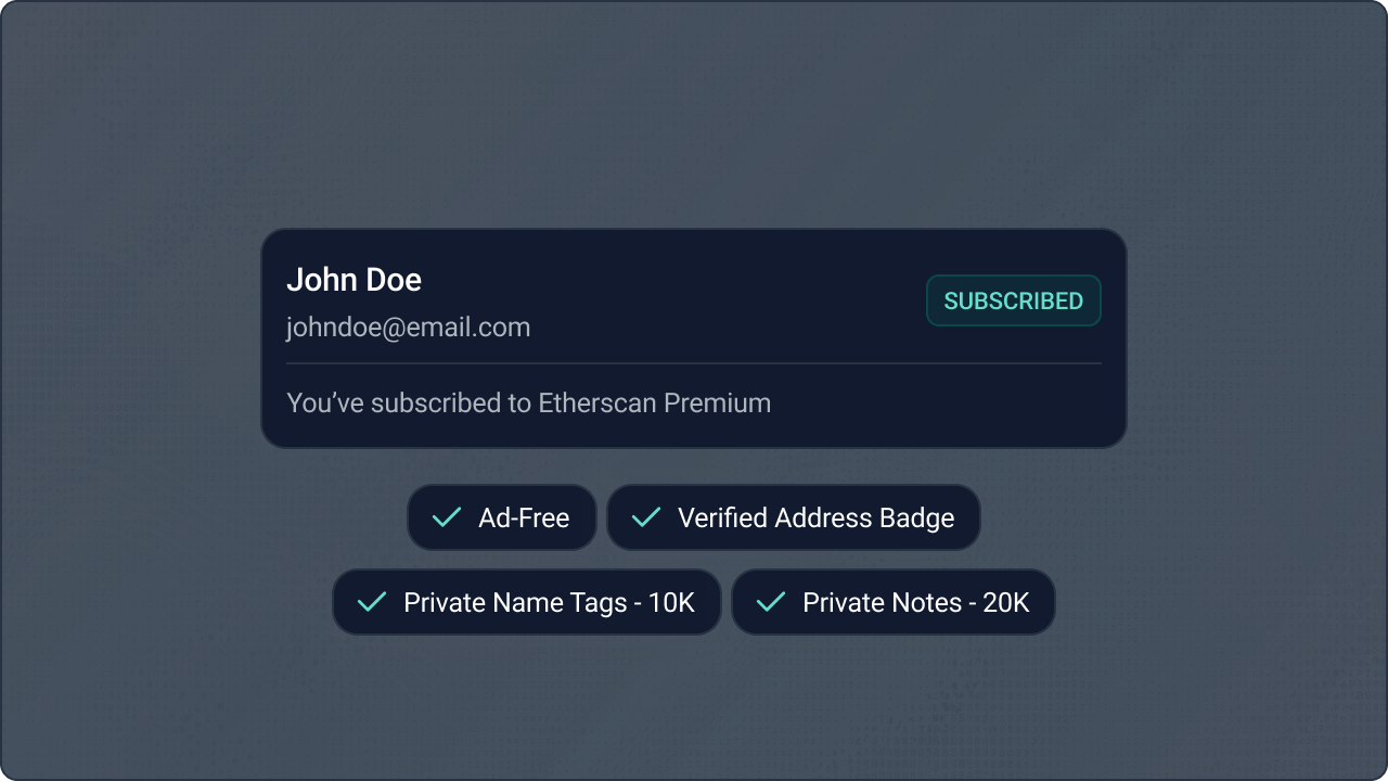 Etherscan Premium Page