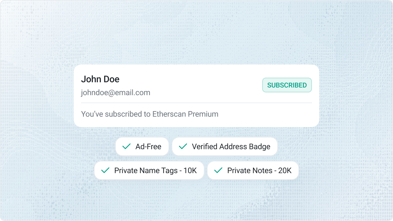 Etherscan Premium Page
