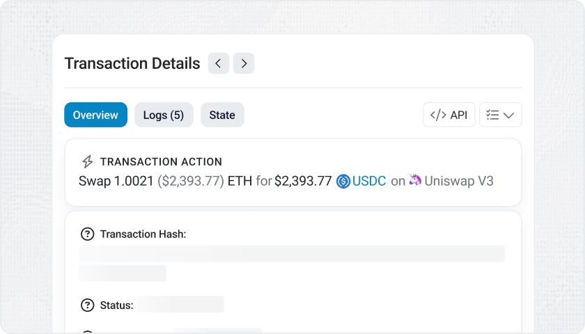 Etherscan transaction page showing swap details in an ad-free Premium layout